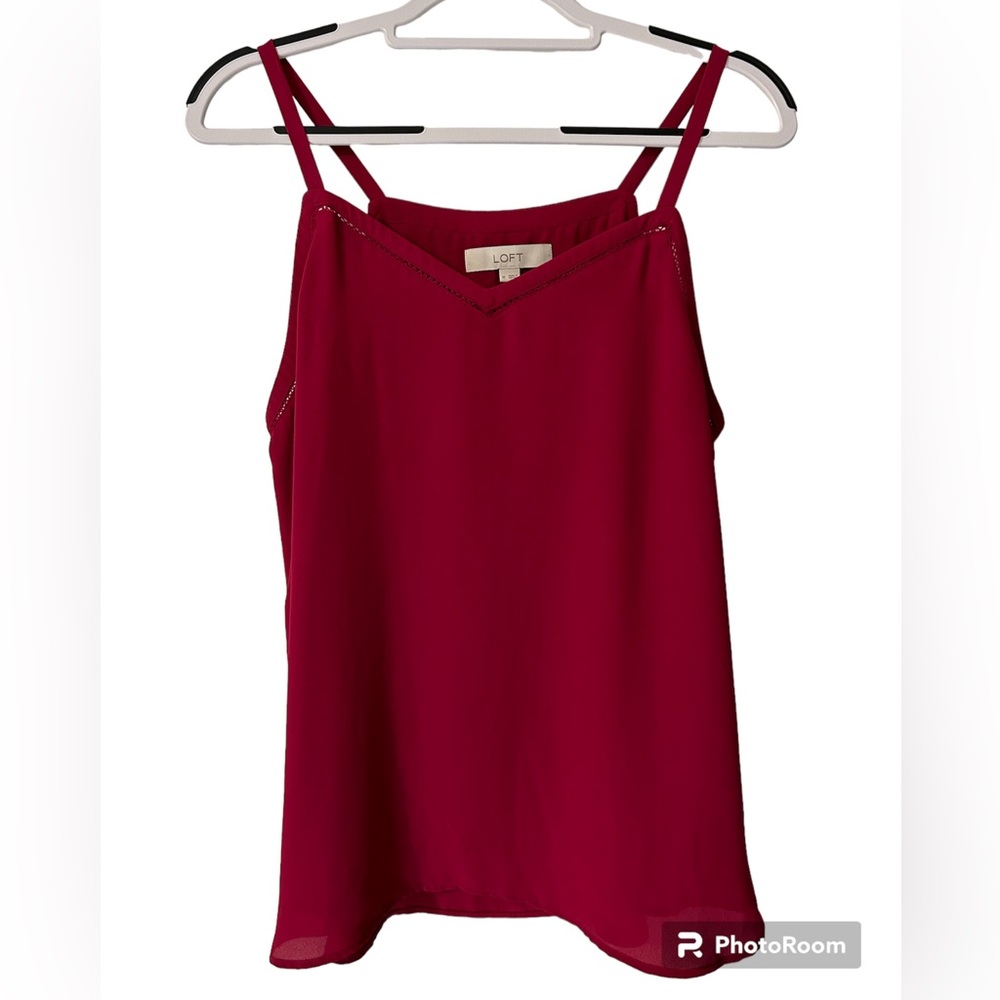 LOFT Burgundy Cut Out Blouse
